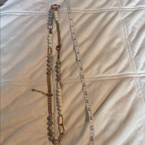 Elegant Gold and Gray Beaded Necklace